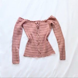ambiance ⋆ ribbed off the shoulder top